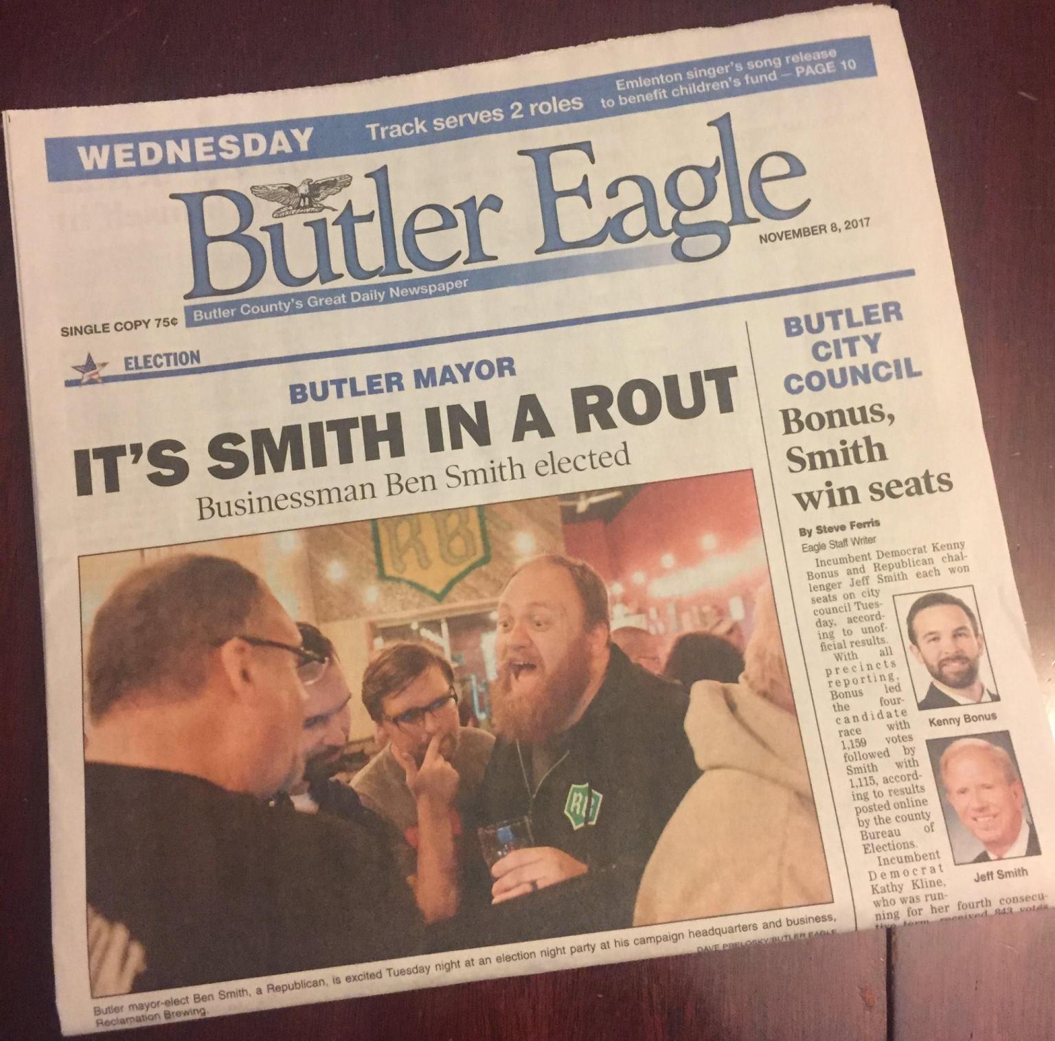 Butler Eagle - It's Smith in a Rout